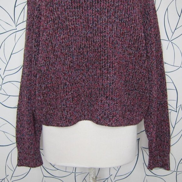 Express Purple Marled Pullover Cropped Sweater Women's Size L New! - Picture 3 of 8
